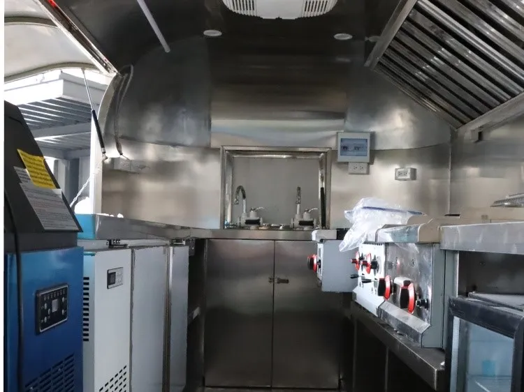 fully equipped airstream food truck interior